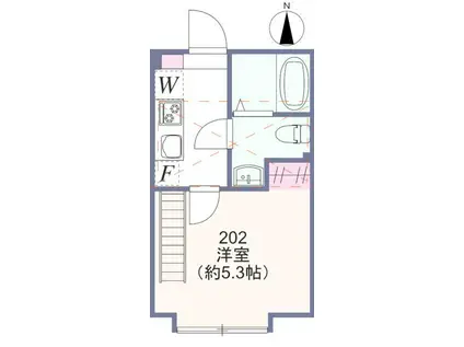 アザーレ・クオン日吉(1K/2階)の間取り写真