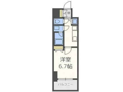 LAV心斎橋ウエスト(1K/7階)の間取り写真