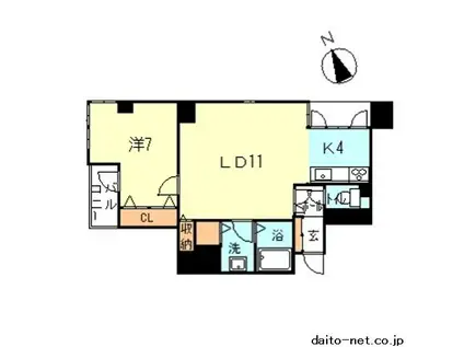 サントーク新宿(1LDK/7階)の間取り写真