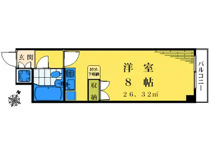 クロス高田馬場(ワンルーム/2階)の間取り写真