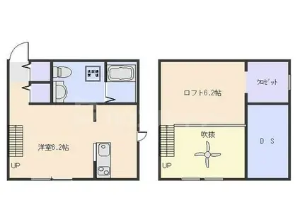 プリマガーデンフィオーレII(ワンルーム/2階)の間取り写真