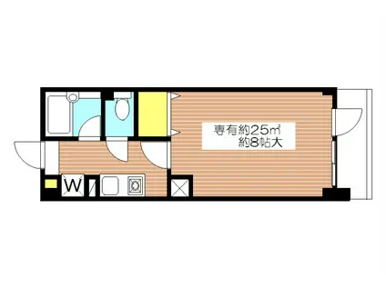 オートロック付マンション ESPACIO西新宿 BZ(1K/1階)の間取り写真