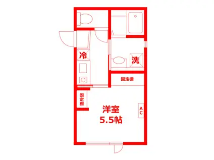 DIO平塚(1K/1階)の間取り写真