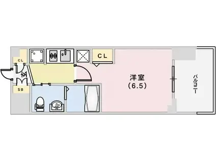 エステムコート神戸ハーバーランド前Vアクア(1K/10階)の間取り写真