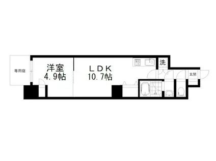 ORCHID COURT四条大宮(1LDK/1階)の間取り写真
