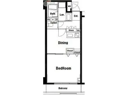 ベスト伊勢佐木長者町(1LDK/9階)の間取り写真