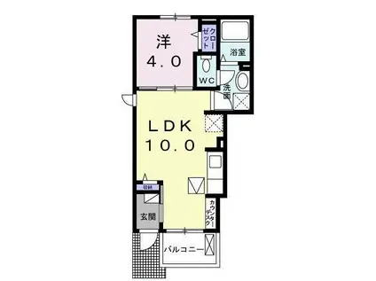 アプローズ(1LDK/1階)の間取り写真