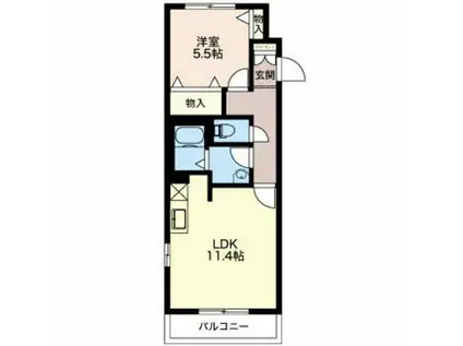 べレオ南笹口I(1LDK/1階)の間取り写真