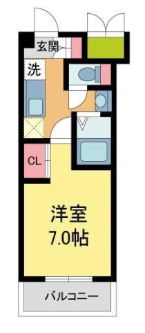 コモド北口(1K/3階)の間取り写真
