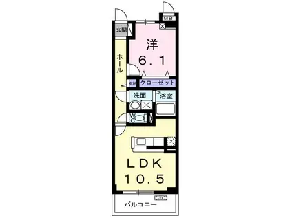 サニープレイス庄内(1LDK/2階)の間取り写真