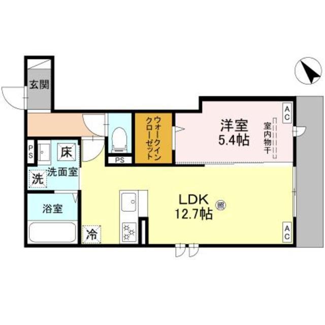 アズ グレイス(1LDK/1階)の間取り写真