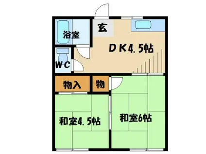 山岸アパート(2K/2階)の間取り写真