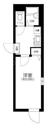 レジデンス江北(1K/2階)の間取り写真