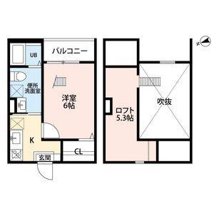 SWEET STREETスウィートストリート(1K/2階)の間取り写真