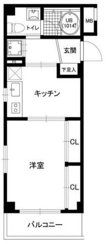 ノベル駒込(1DK/2階)の間取り写真