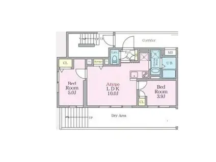 HJクラウンII(2LDK/2階)の間取り写真