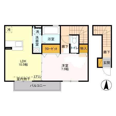 メゾンベールM(1LDK/1階)の間取り写真