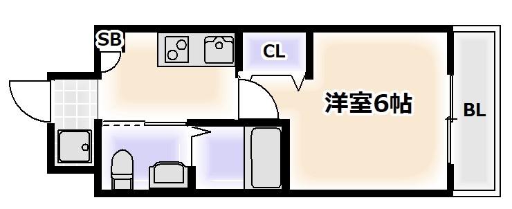 インザライフ大正RESIDENCE(1K/8階)の間取り写真