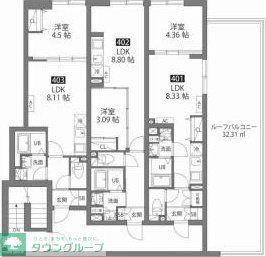 ルネコート大鳥居IV(1LDK/4階)の間取り写真