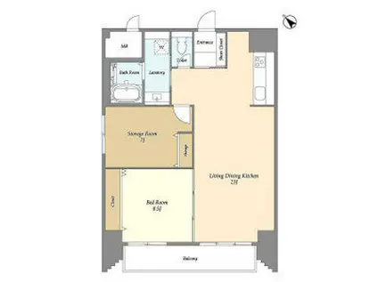 BLUROCK神楽坂(2LDK/9階)の間取り写真