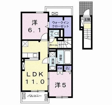 アド-ニス II(1LDK/1階)の間取り写真