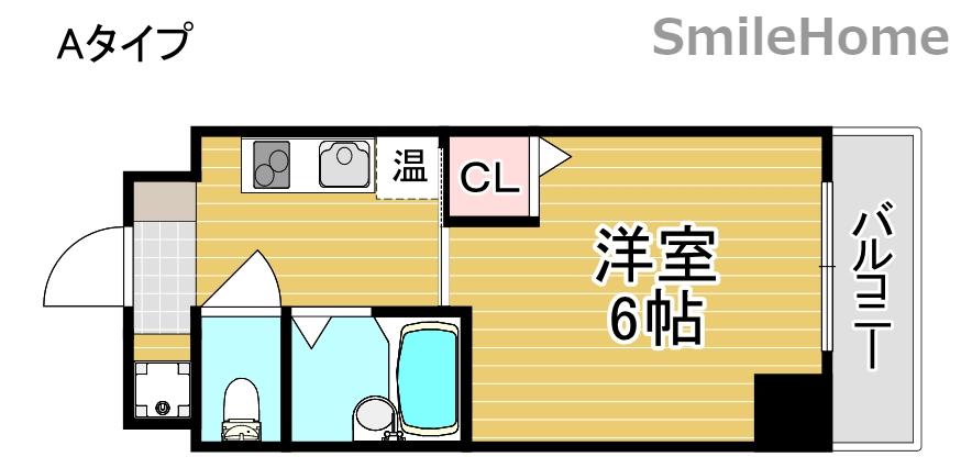 ビジタル丸山通5(1K/6階)の間取り写真