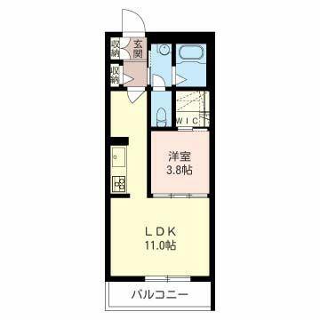 プレジール(1LDK/3階)の間取り写真