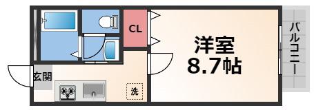 TWINS(1K/2階)の間取り写真