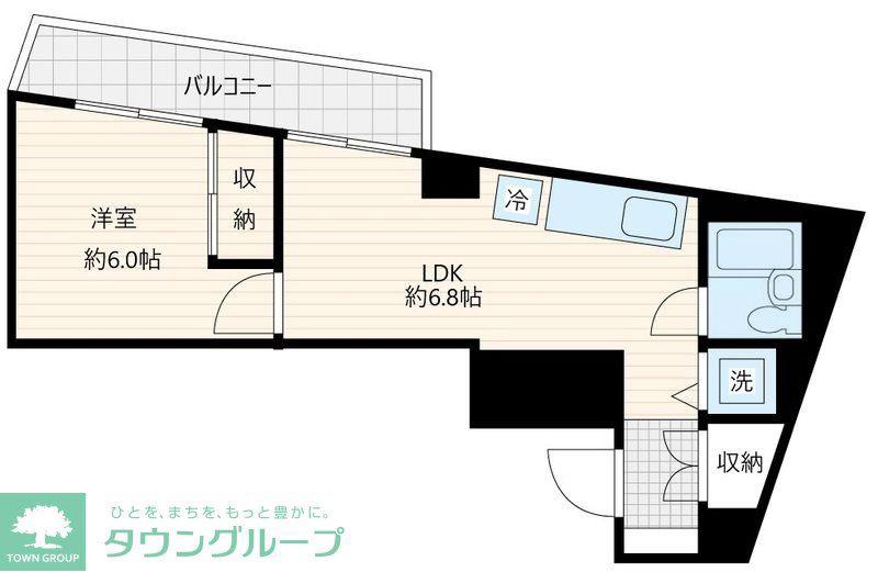 メゾン・カドリーユ(1LDK/2階)の間取り写真