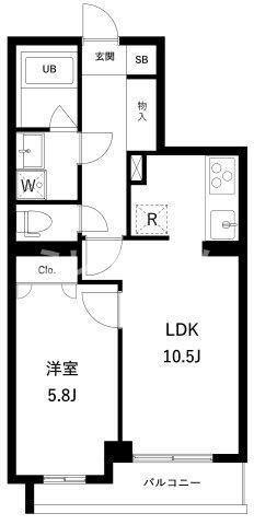 アーバンパーク蒲田南I(1LDK/2階)の間取り写真