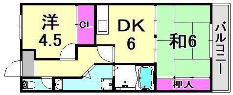 平井マンション(2DK/5階)の間取り写真