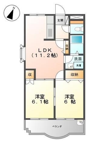 ロジュマン(2LDK/2階)の間取り写真
