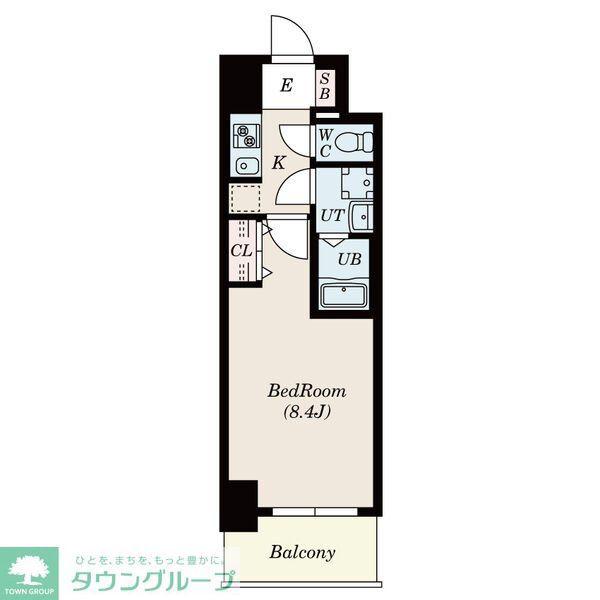 S-RESIDENCE山王(1K/15階)の間取り写真