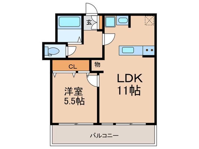 SHINE PASTEL(1LDK/6階)の間取り写真