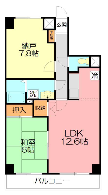 シャルマンエル(1SLDK/1階)の間取り写真