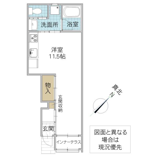 レーガベーネ勝田本町 V(ワンルーム/1階)の間取り写真