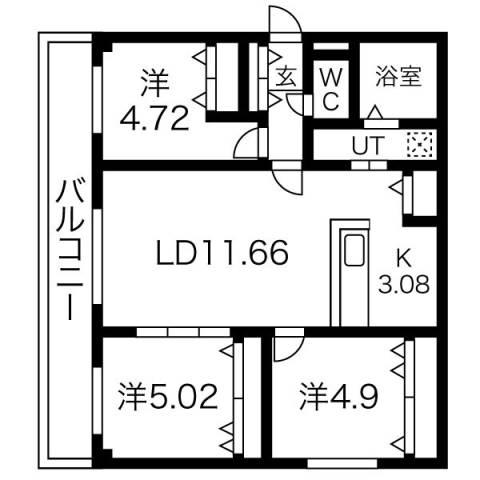 CORORE TEINE(3LDK/4階)の間取り写真