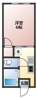 ミカサ・御成(1K/2階)の間取り写真