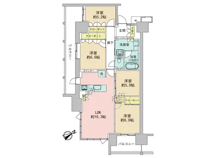 プレミスト湘南辻堂アクアフェイス(4LDK/4階)の間取り写真