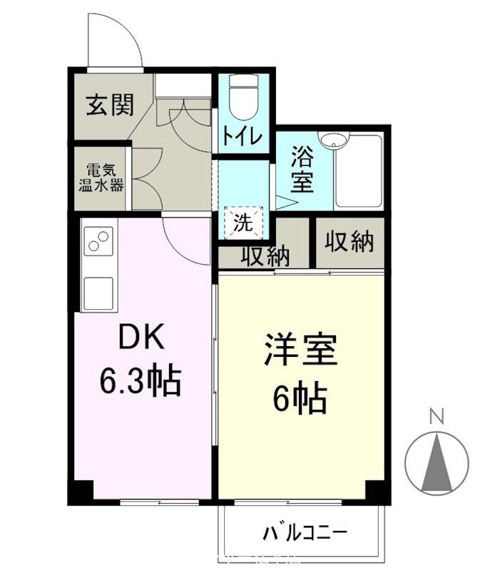 ステイツコア埋橋(1DK/2階)の間取り写真