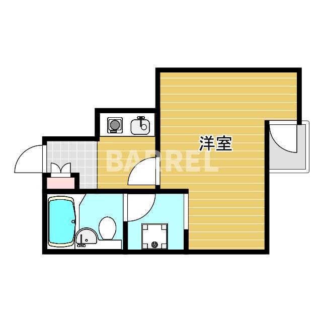 ライオンズマンション豊中第二(1K/1階)の間取り写真
