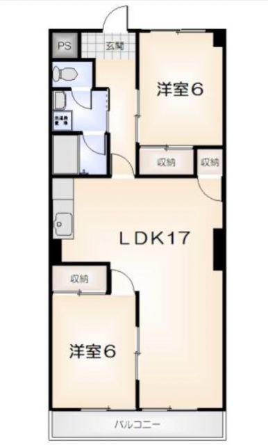 オリエンタルハイツ(2LDK/4階)の間取り写真