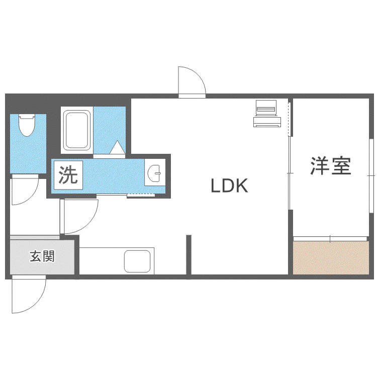 CHOUCHOUN24(1LDK/1階)の間取り写真
