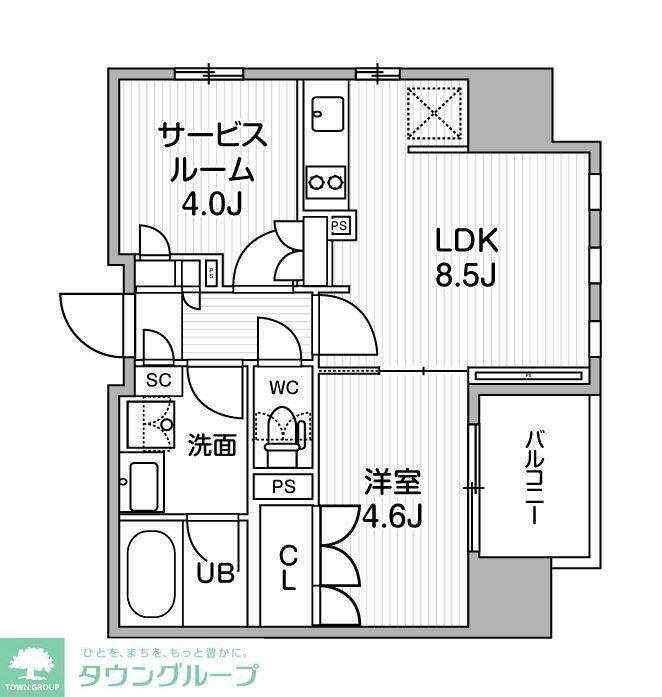 グランエール西日暮里ノース(1SLDK/12階)の間取り写真