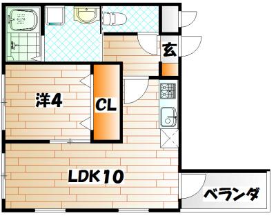 REGARO PLACE戸畑(1LDK/2階)の間取り写真