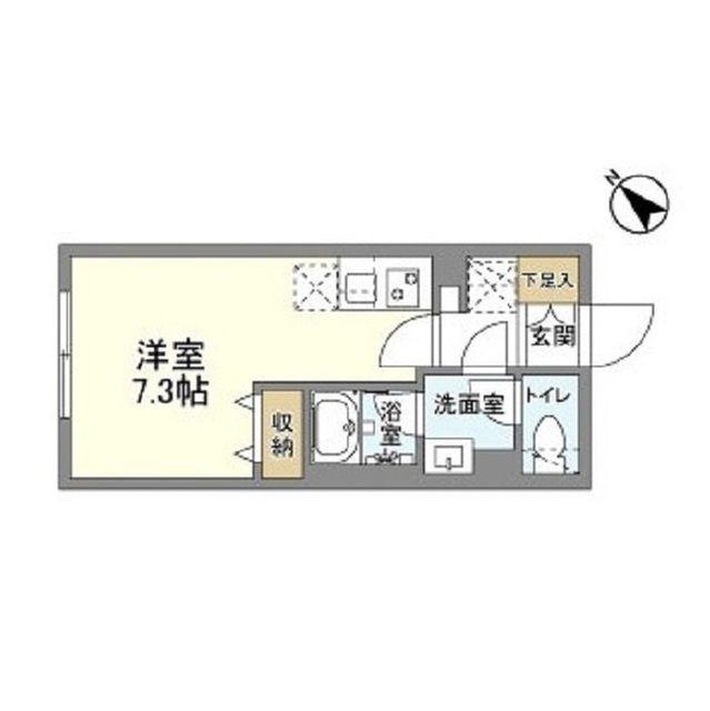 ウェルスクエア武蔵小山II(ワンルーム/4階)の間取り写真