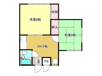 メゾン箕面(2DK/1階)の間取り写真