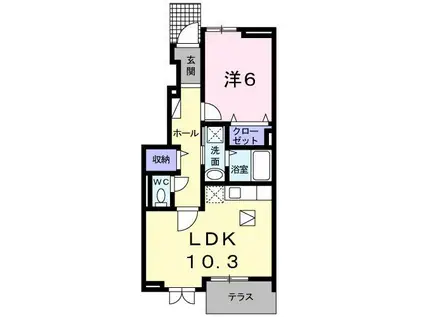 シーステージ(1LDK/1階)の間取り写真