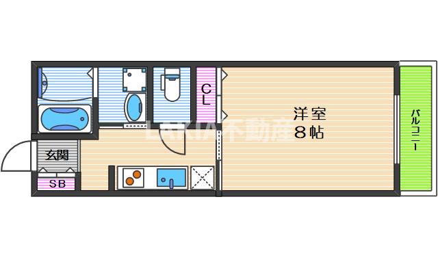 CYS TERADACHO(1K/2階)の間取り写真