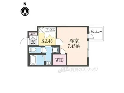 ウェルスクエア京都西陣ウエスト(1K/4階)の間取り写真